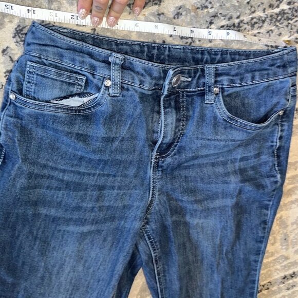 Christopher Banks Petite 4P Women's Straight Leg Jeans Embroidered Pockets - Picture 7 of 11